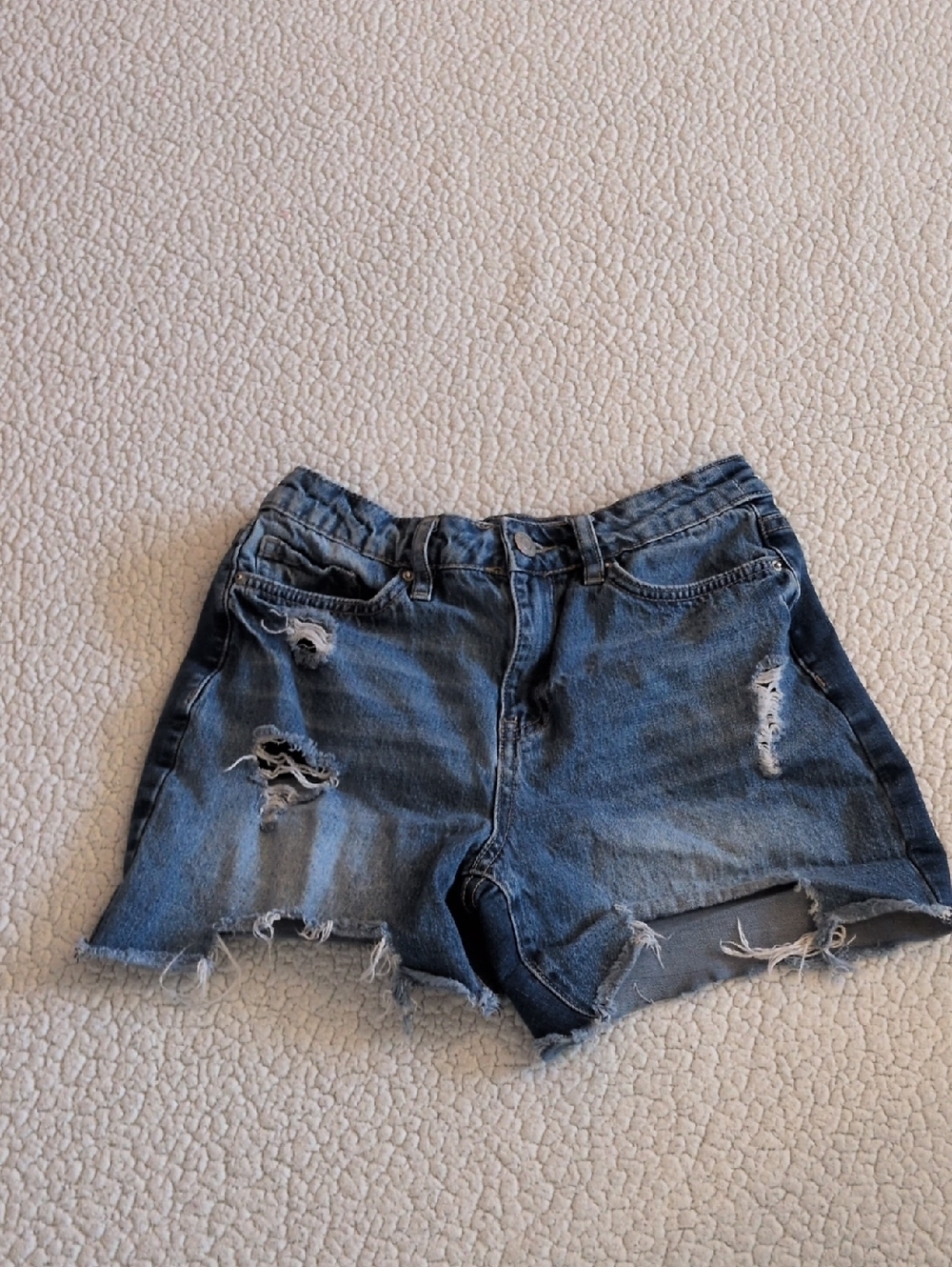 YMI USA 100% Cotton Distressed Destroyed Denim Jean Shorts Retro Summer Acidwash
